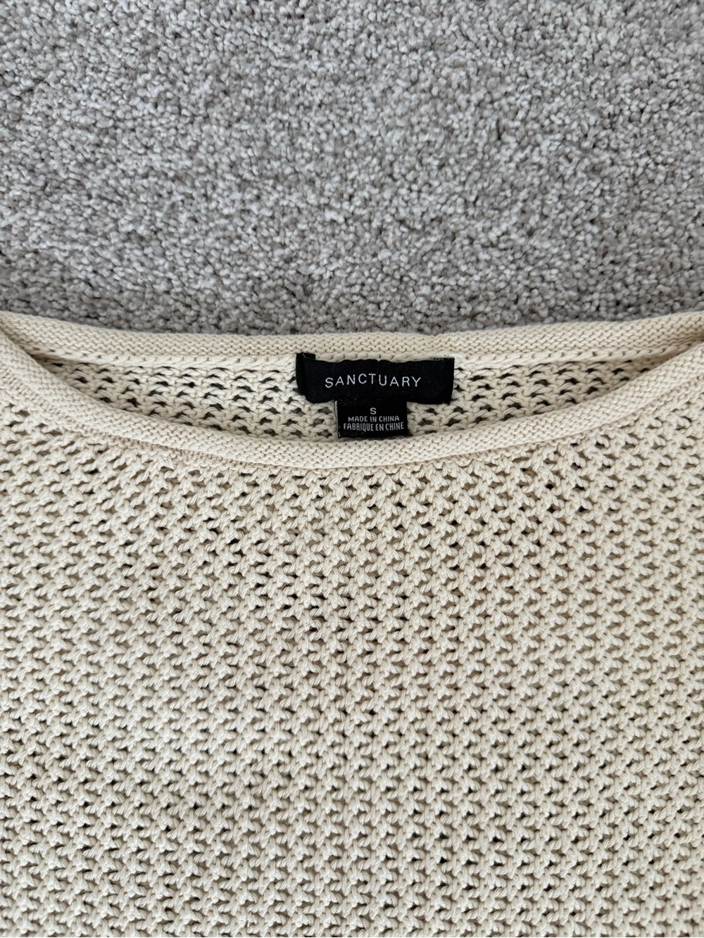 Evereve Open-Knit Crewneck Sweater in Cream - Picture 16 of 16